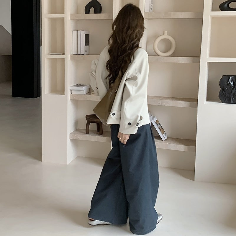 Damen Oversize Kurzjacke mit überschnittenen Schultern und großer Knopfleiste Shop Nory