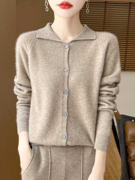 Damen Kuscheliger Reverskragen-Cardigan im Kaschmir-Look mit Mohair-Effekt Shop Nory