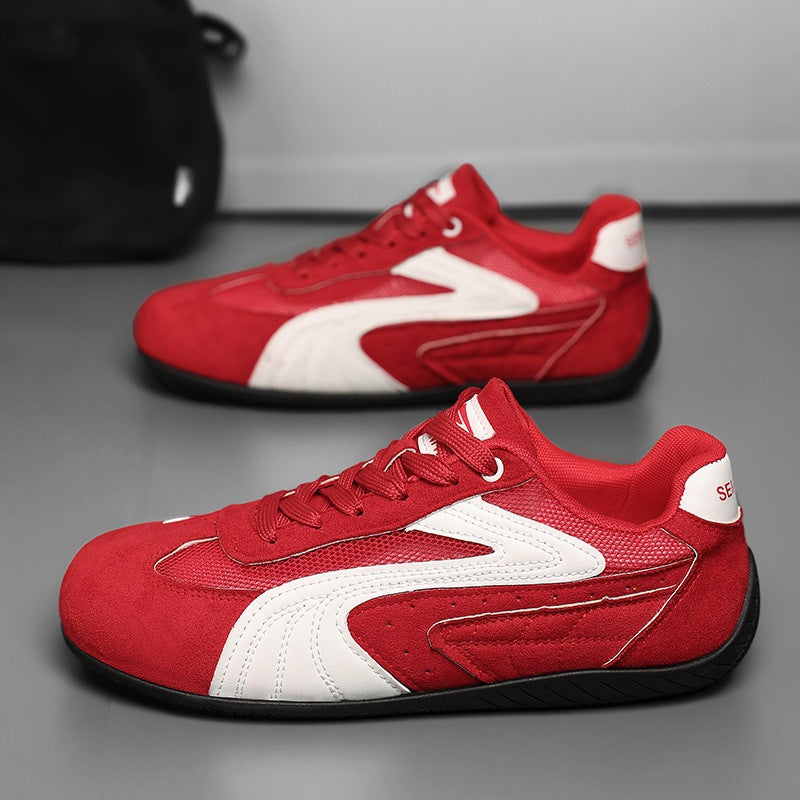 Damen retro-angehauchte Veloursleder-Sneaker mit atmungsaktivem Mesh-Einsatz und rutschfester Gummilaufsohle Shop Nory