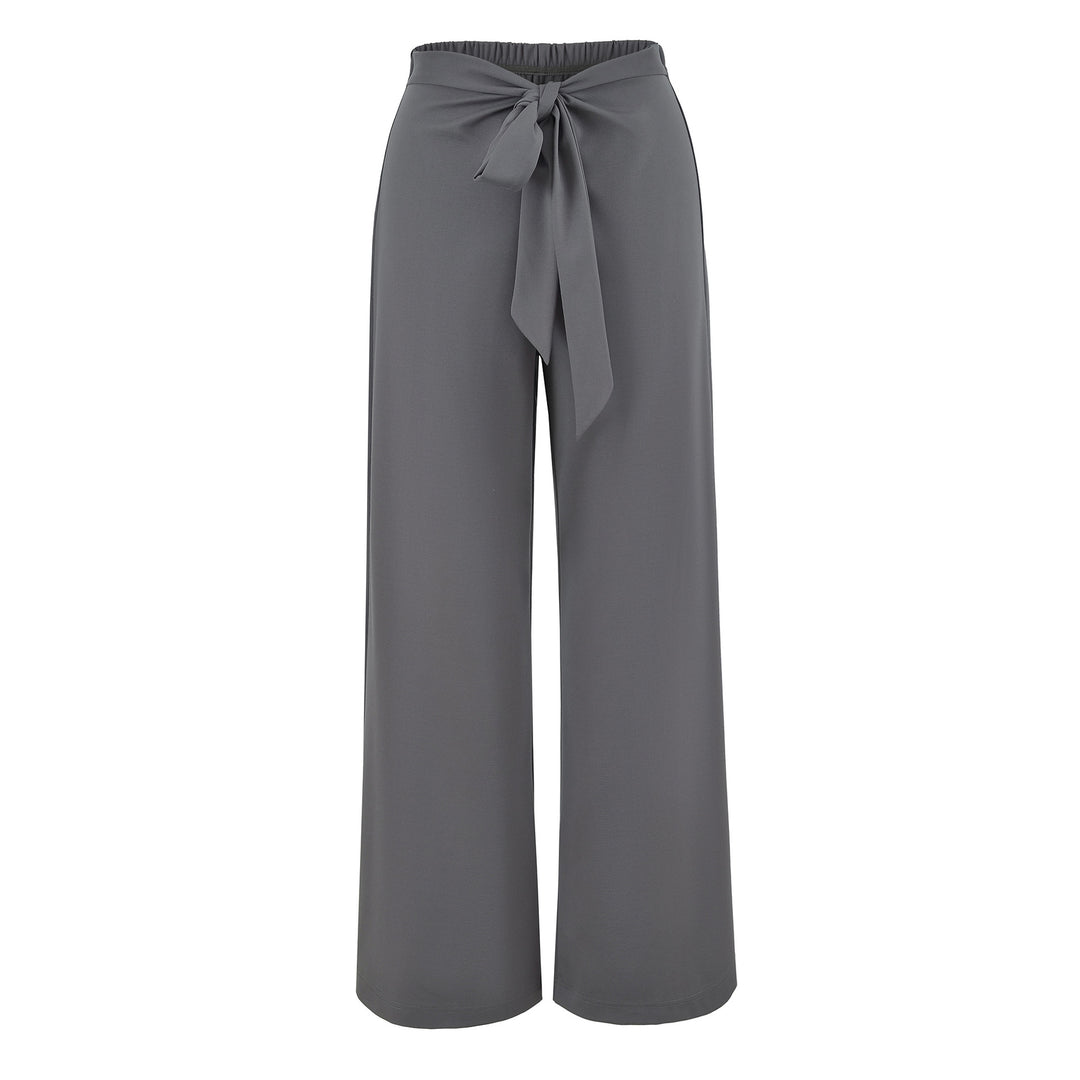 Damen Hochtaillierte weite Palazzo-Hose mit Bindegürtel Shop Nory