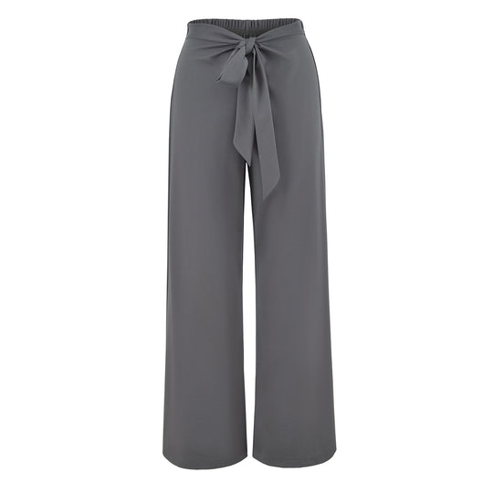Damen Hochtaillierte weite Palazzo-Hose mit Bindegürtel Shop Nory