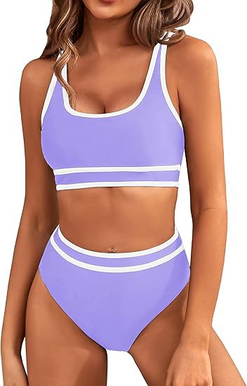 Damen Sportlicher Hochgeschnittener Bikini Shopnory