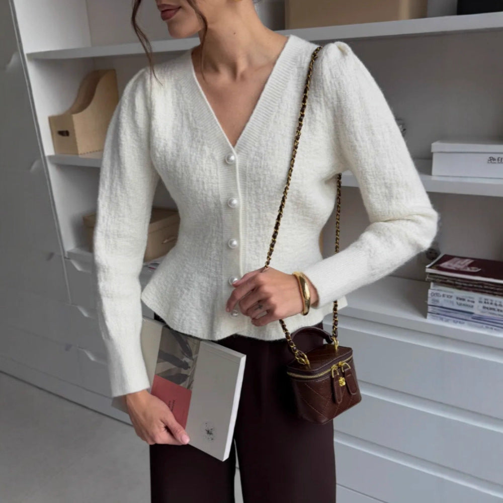 Damen Eleganter Strickcardigan mit hochgeschlossenem Kragen Shop Nory