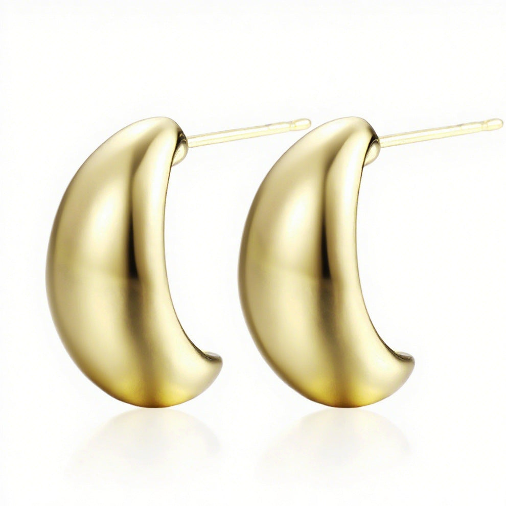 Damen goldene Ohrstecker im eleganten geschwungenen Design Shop Nory