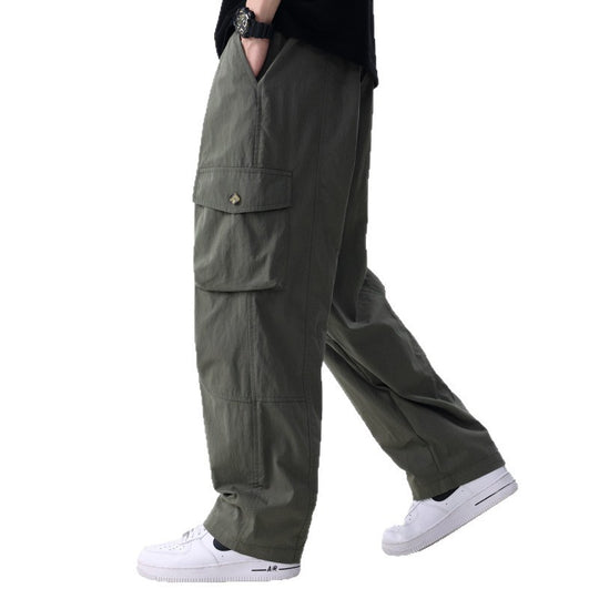 Herren Weite Utility-Cargohose aus Baumwollmix mit Kordelzugbund und aufgesetzten Klappentaschen Shop Nory