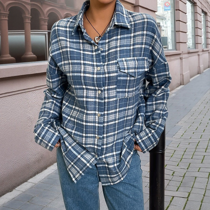 Damen Karierte Overshirt Shop Nory