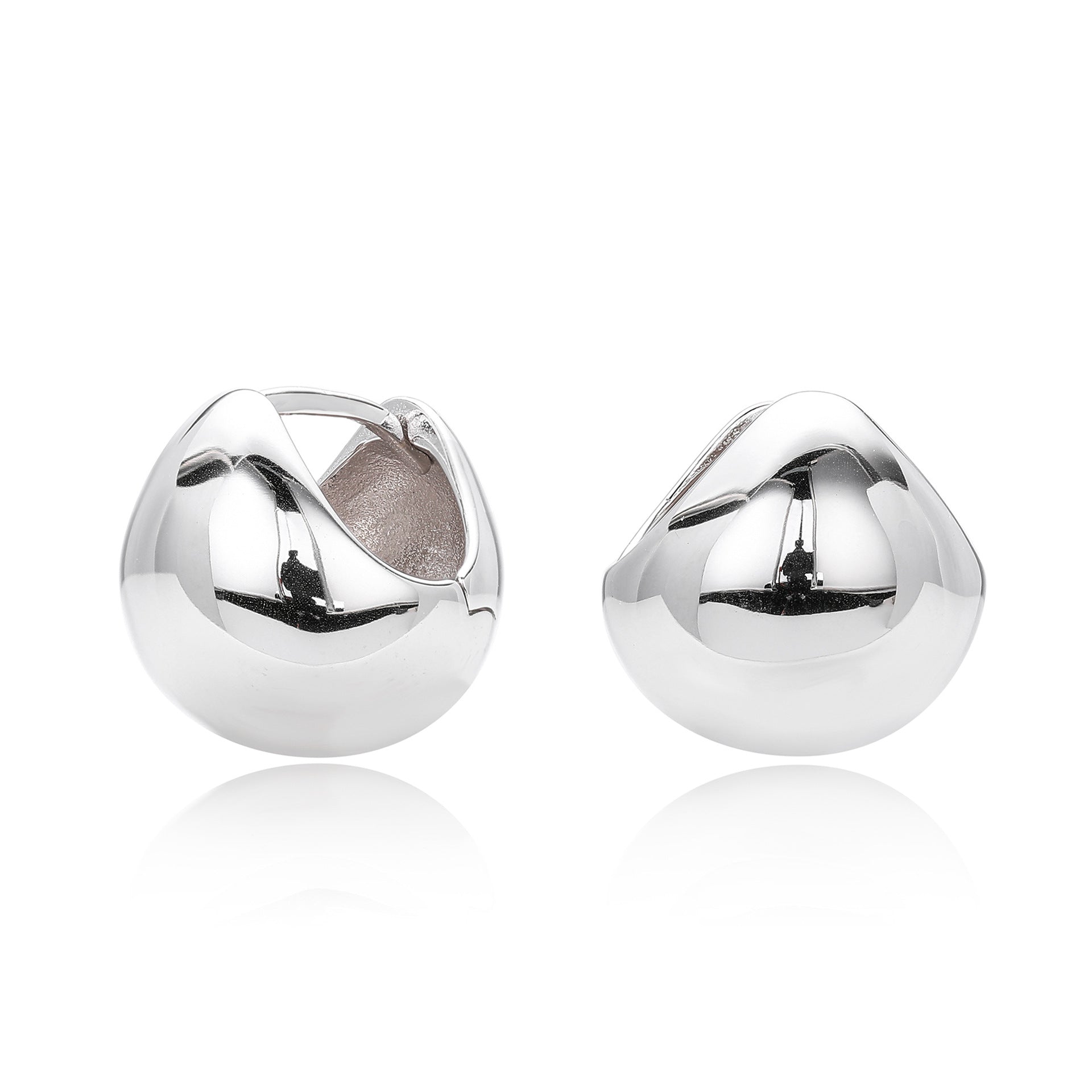 Damen Ohrstecker aus hochwertigem 925 Sterling Silber mit modernem, geschwungenem Design Shop Nory