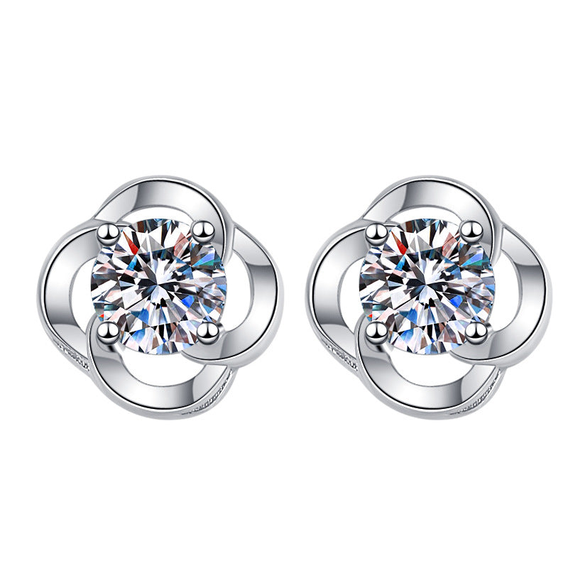 Damen Ohrringe im floralen Design mit buntem Kristall Shop Nory