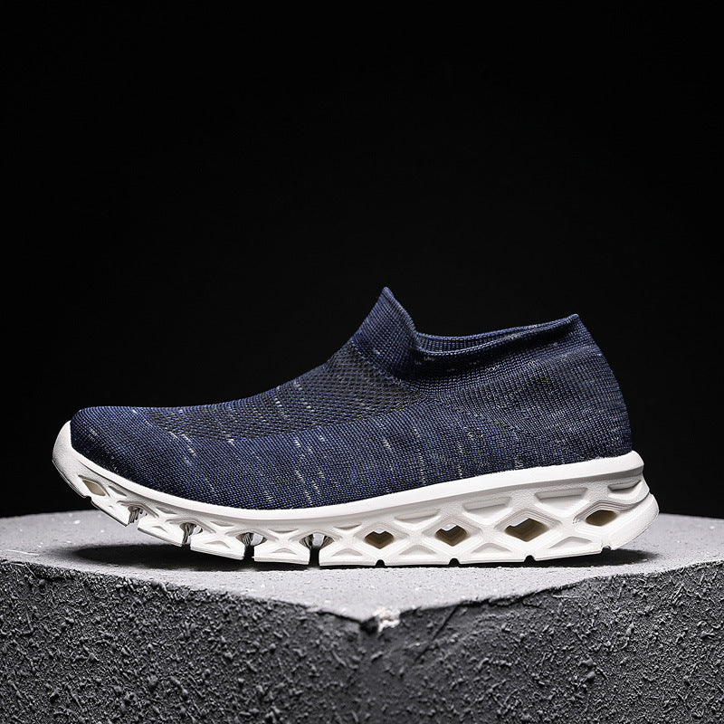 Unisex Leichter Slip-On Strick-Freizeitschuh mit wabenförmiger Hohlkammer-Sohle Shopy Nory
