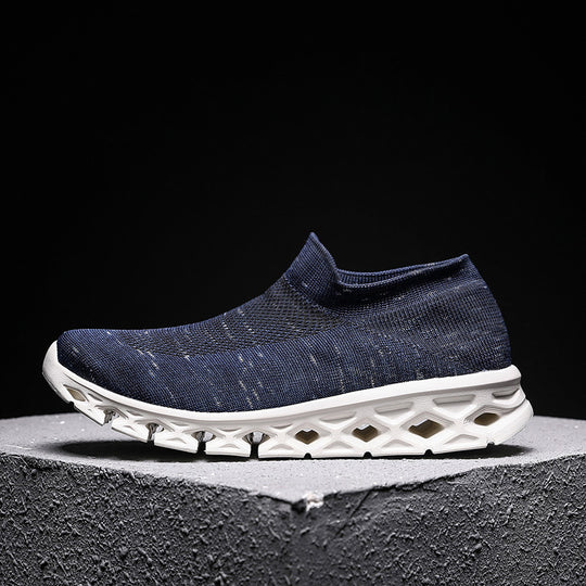 Unisex Leichter Slip-On Strick-Freizeitschuh mit wabenförmiger Hohlkammer-Sohle Shopy Nory