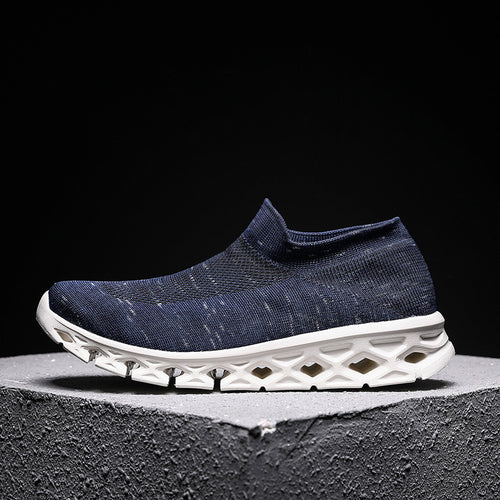 Unisex Leichter Slip-On Strick-Freizeitschuh mit wabenförmiger Hohlkammer-Sohle Shopy Nory
