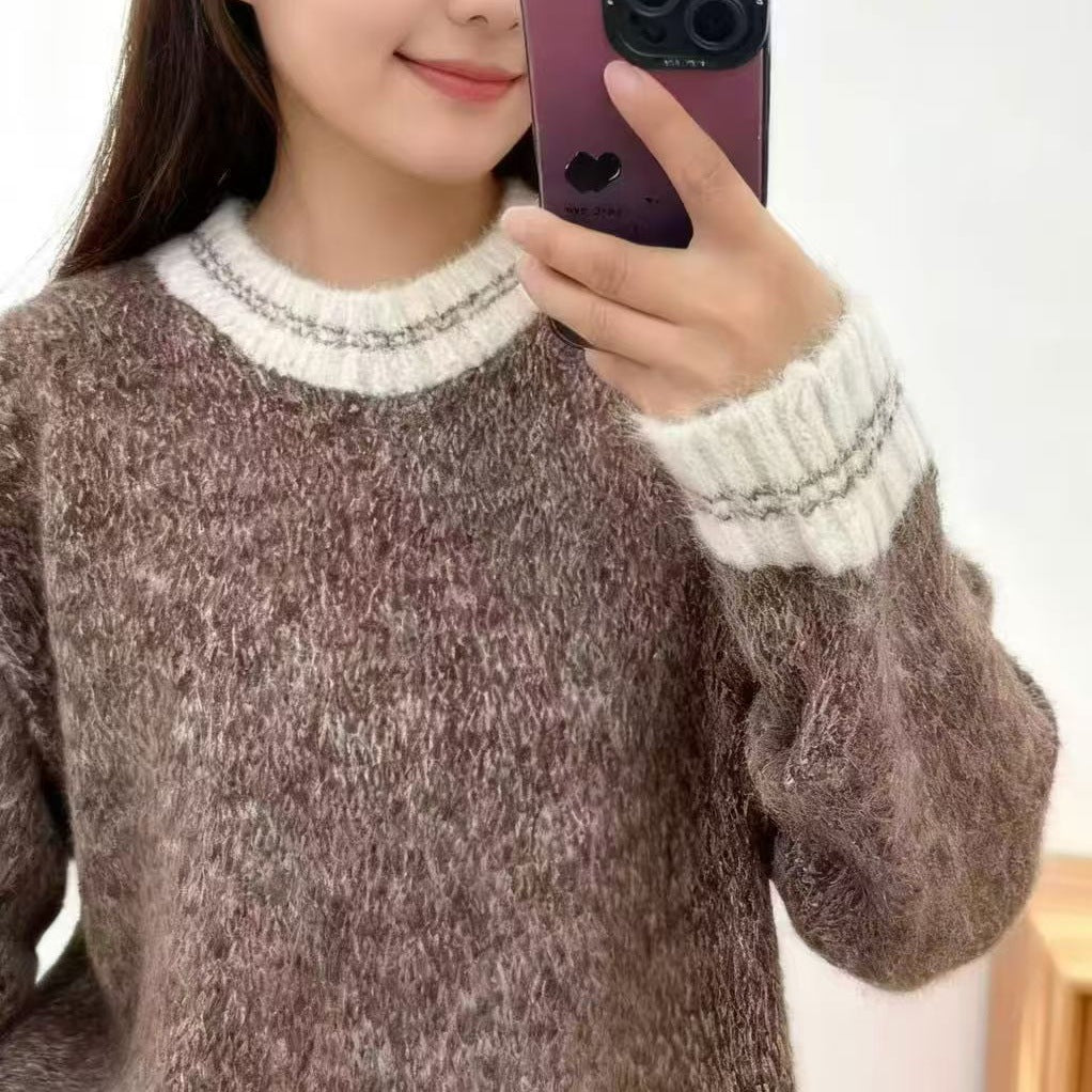 Damen Flauschiger Rundhalspullover Shop Nory