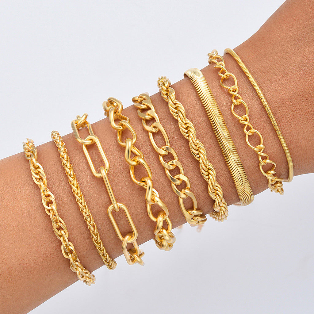 Damen Armreif-Set mit stilvollen, ineinander verschlungenen Designs Shop Nory