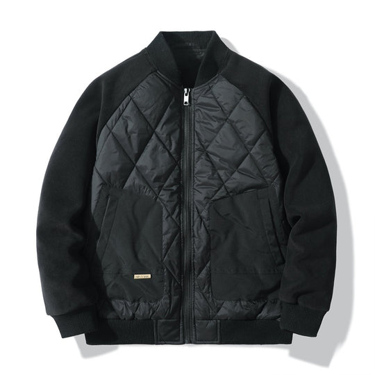 Herren Quiltgefütterte Bomberjacke mit Fleeceärmeln und Utility-Taschen Shop Nory