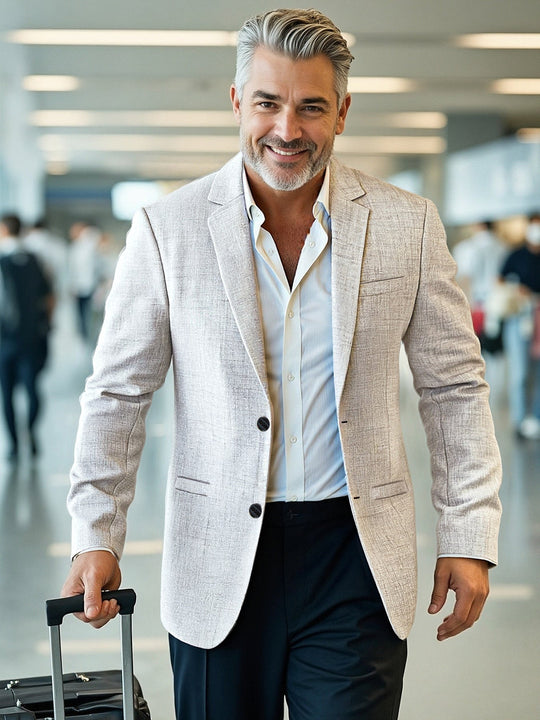 Herren eleganter, strukturierter Blazer mit modernem Schnitt