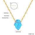 Damen Halskette mit kunstvollem Hamsa-Anhänger aus hochwertigem Edelstahl und goldplattierter Kette Shop Nory