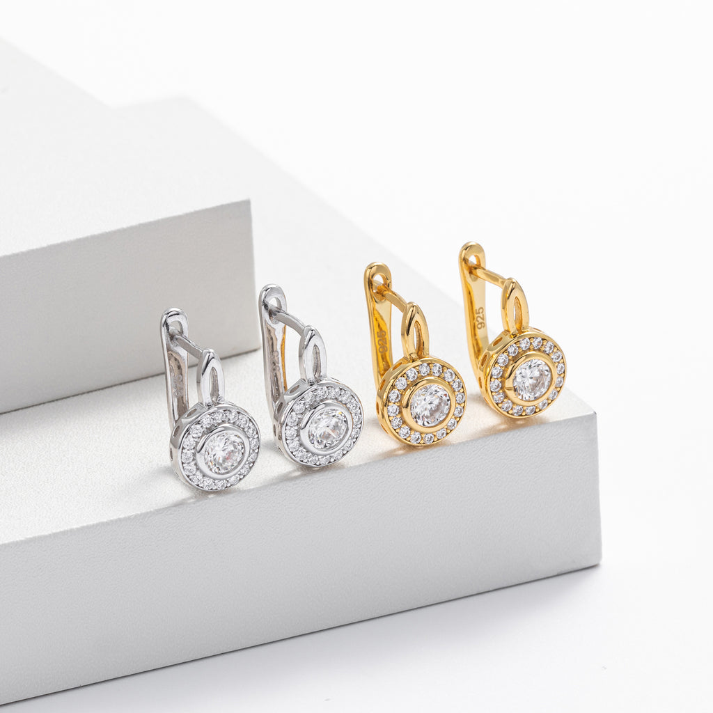 Damen Ohrhänger mit funkelndem Zirkonbesatz und hochwertigem 925 Sterling Silber Shop Nory