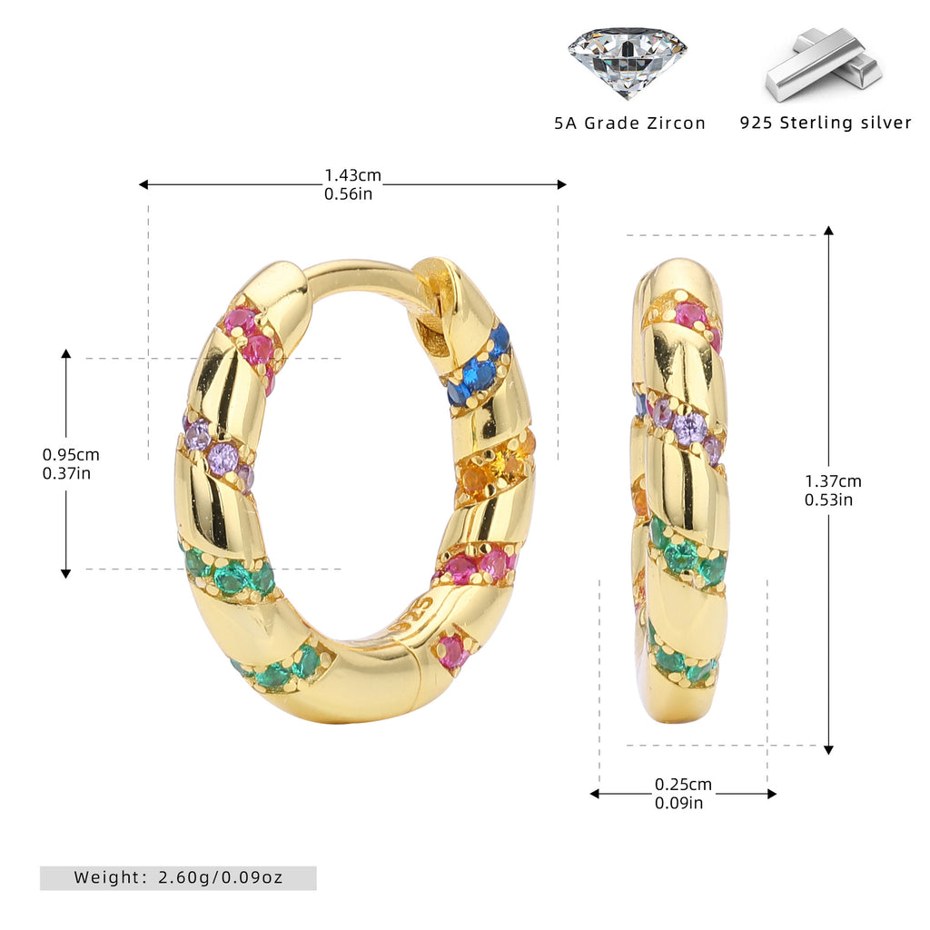 Damen Creolen mit bunten Zirkon-Akzenten und elegantem Design Shop Nory