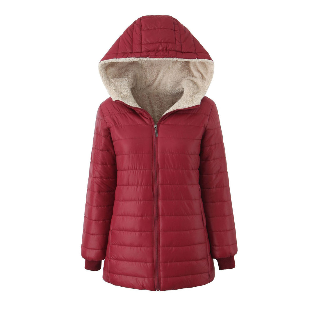 Damen Steppmantel mit Teddyfutter-Kapuze und wärmender Wattierung Shop Nory