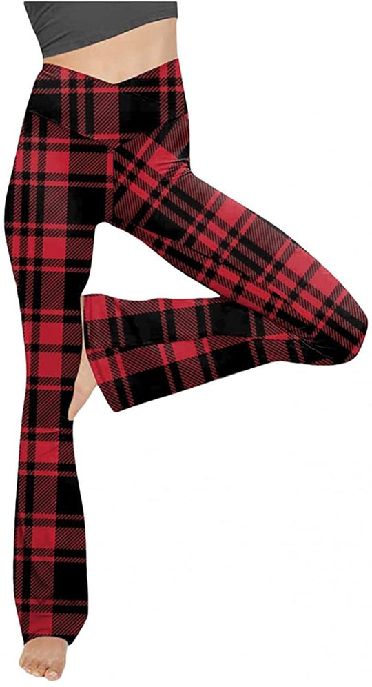 Damen Bootcut Yoga-Hose aus elastischem Material mit hohem Bund Shopnory