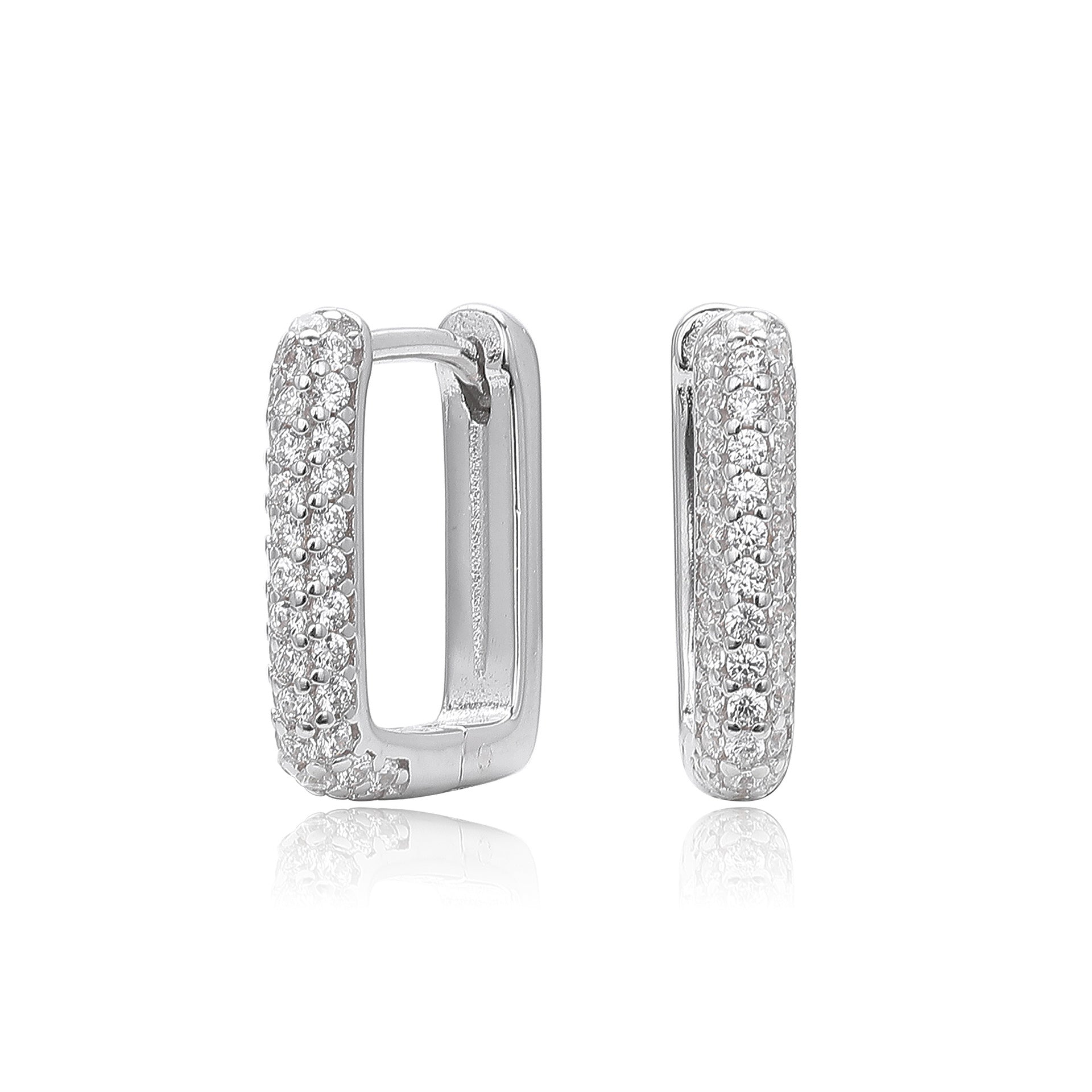 Damen Creolen aus hochwertigem 925 Sterling Silber mit funkelnden Zirkonsteinen Shop Nory