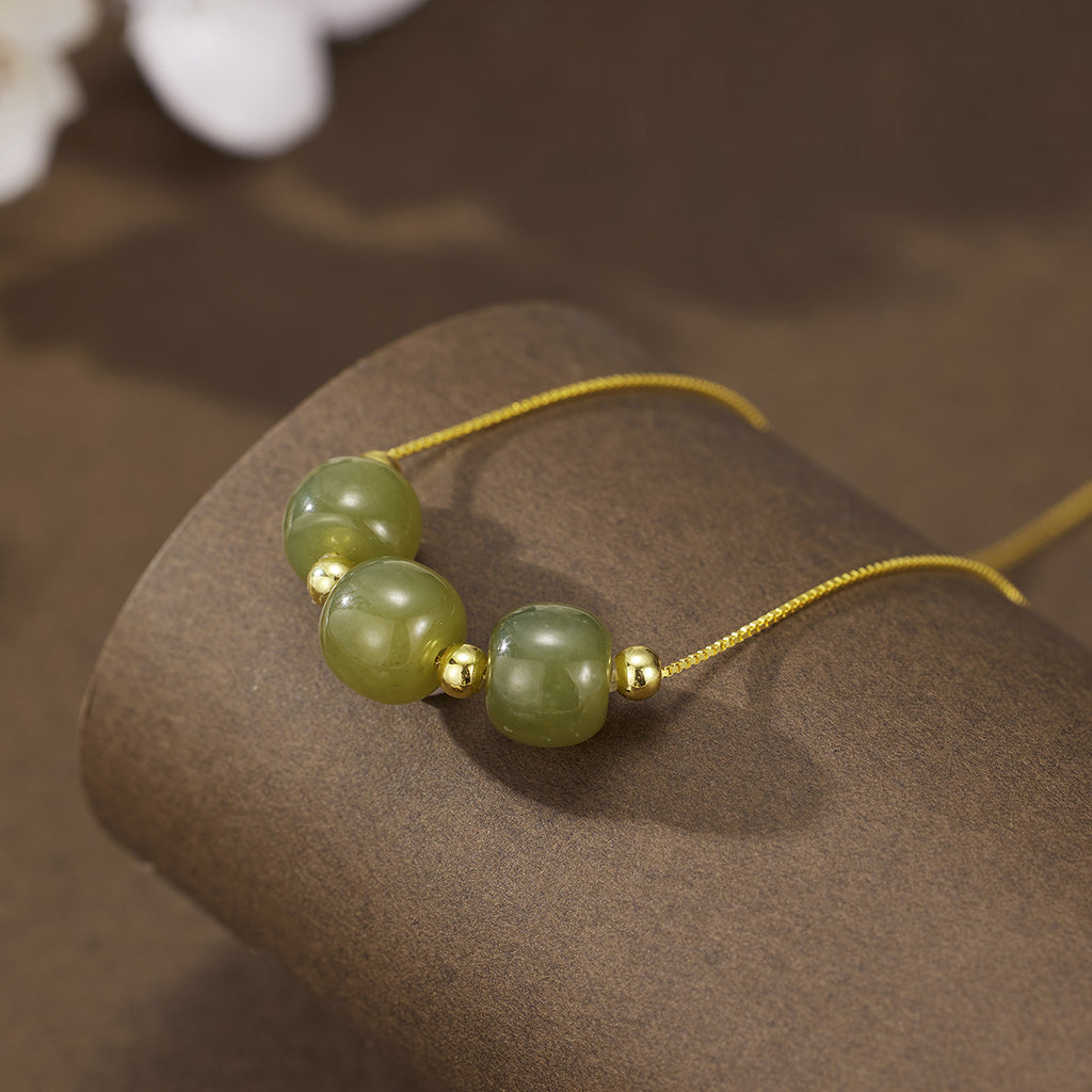 Damen Halskette mit eleganten, handgefertigten Jade-Details Shop Nory