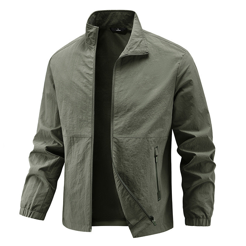 Herren Leichte technische Übergangsjacke mit Stehkragen atmungsaktivem Mesh-Futter und wasserabweisenden Reißverschlusstaschen Shop Nory