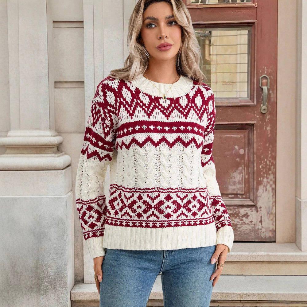 Damen Strickpullover mit geometrischem Muster Shop Nory
