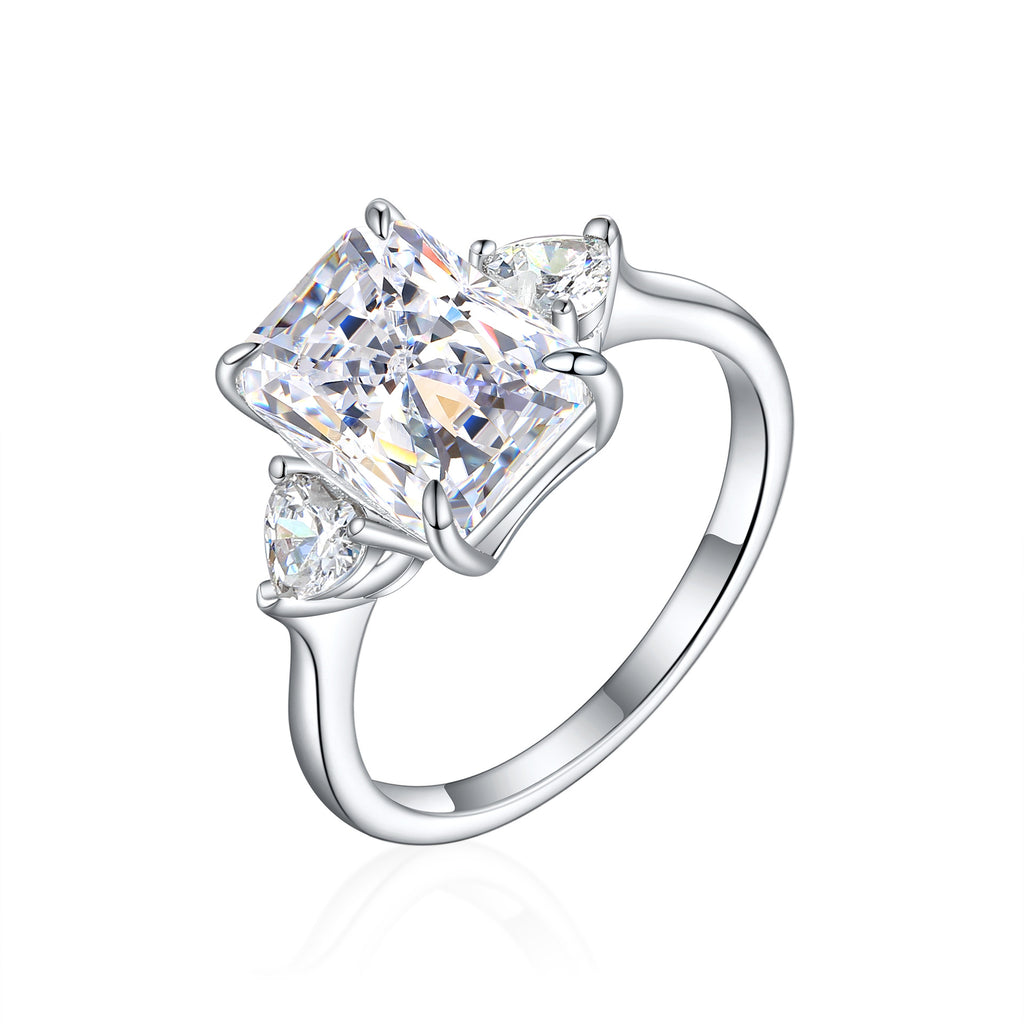 Damen Eleganter Zirkonring mit strahlendem Aquamarin-Shop Nory