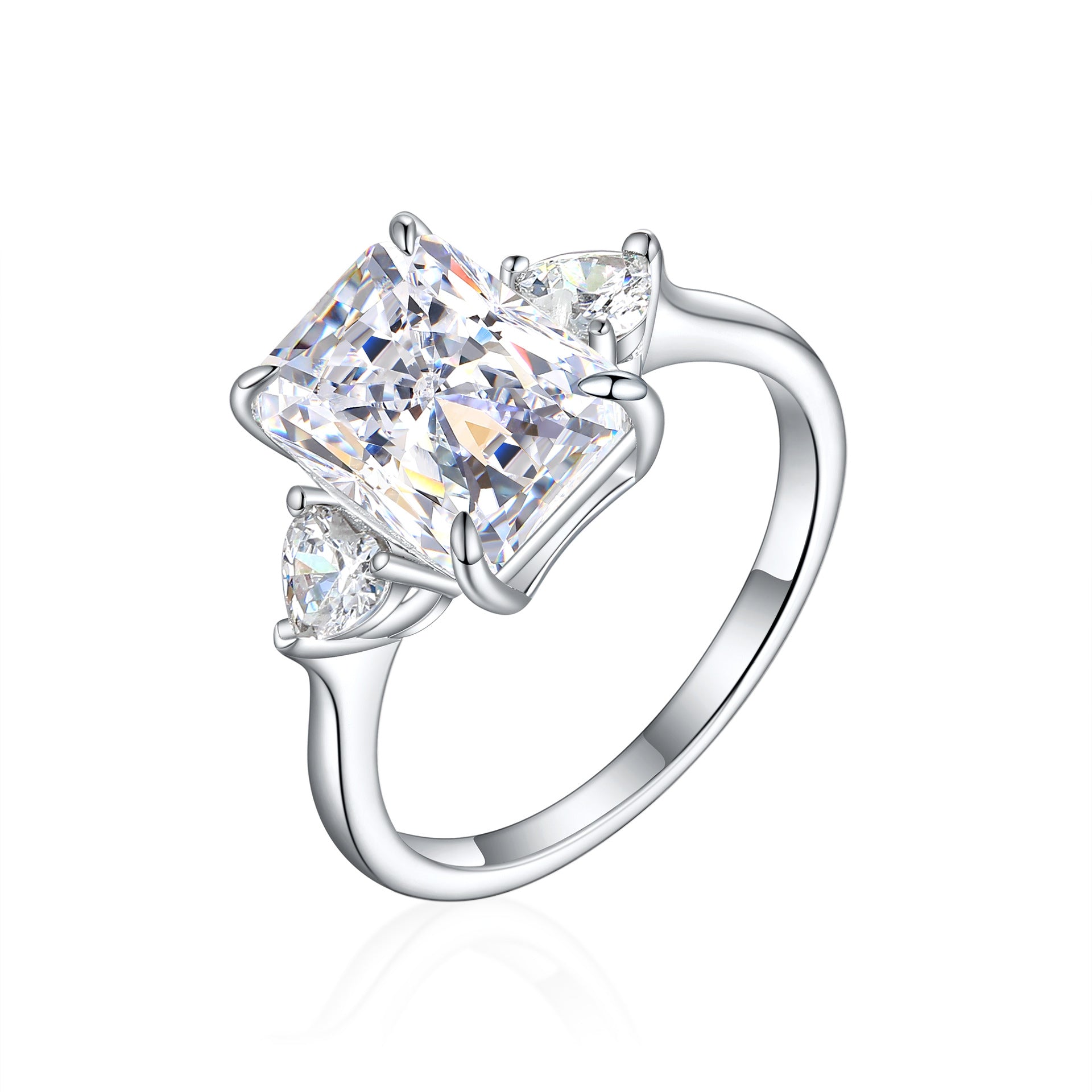 Damen Eleganter Zirkonring mit strahlendem Aquamarin-Shop Nory