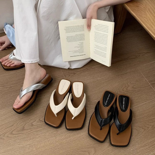 Damen elegante Flip-Flop Pantoletten mit modischem Design und rutschfester Sohle