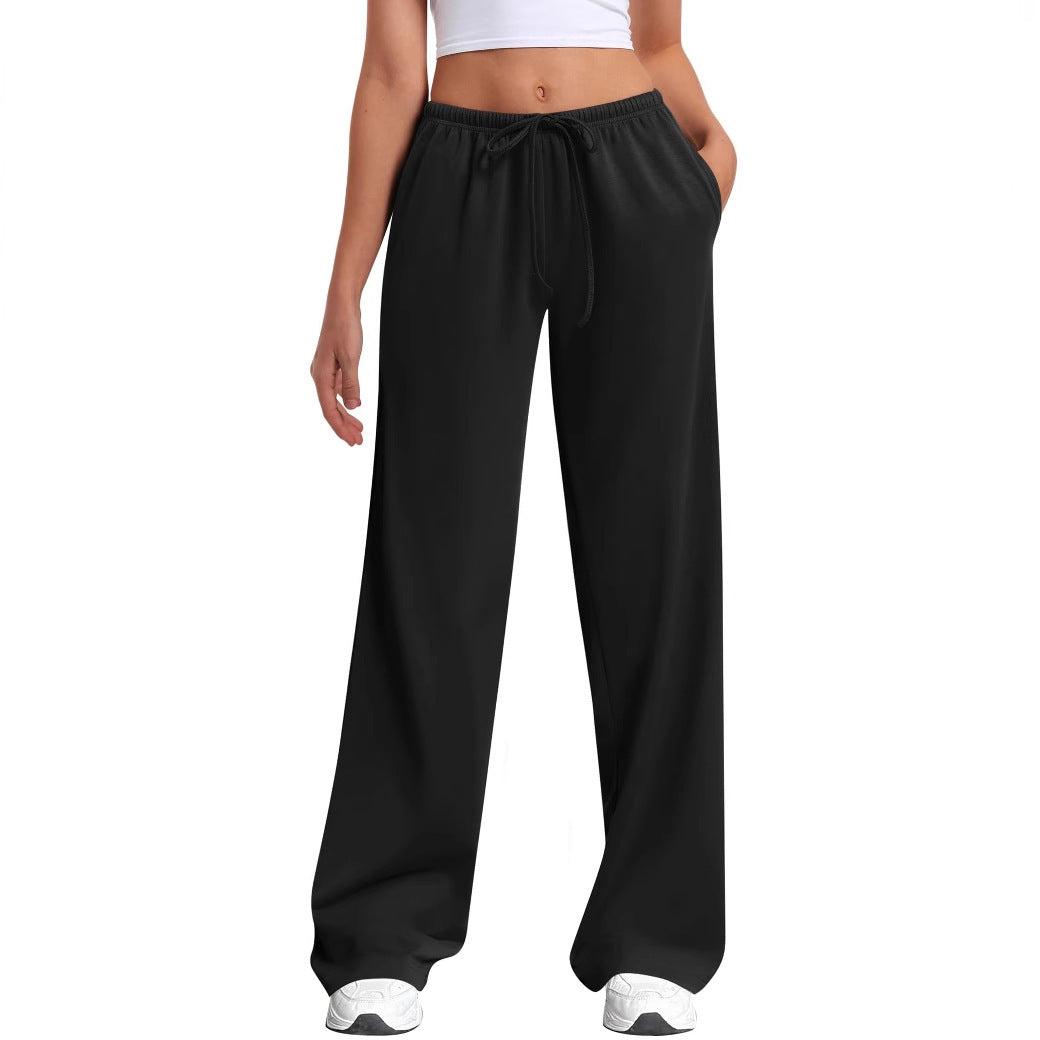 Damen nan hochgeschnittene weite Jogginghose mit elastischem Komfortbund und Kordelzug Shop Nory