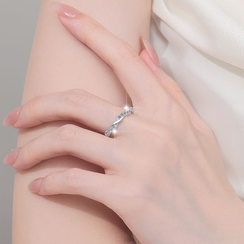 Damen zierlicher Wickelring mit funkelnden Zirkonia Shop Nory