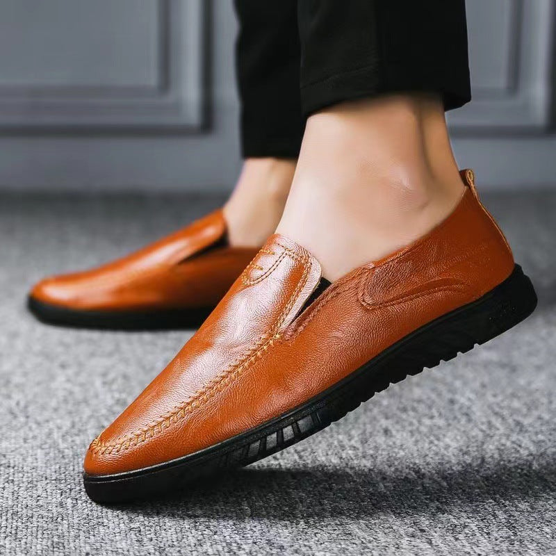 Herren Bequeme Leder Slipper Schuhe