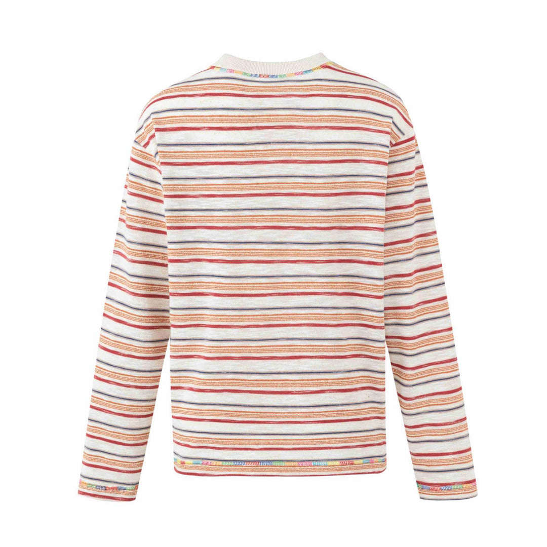 Damen Leichtes gestreiftes Langarm-Strickshirt mit Rundhalsausschnitt Shop Nory