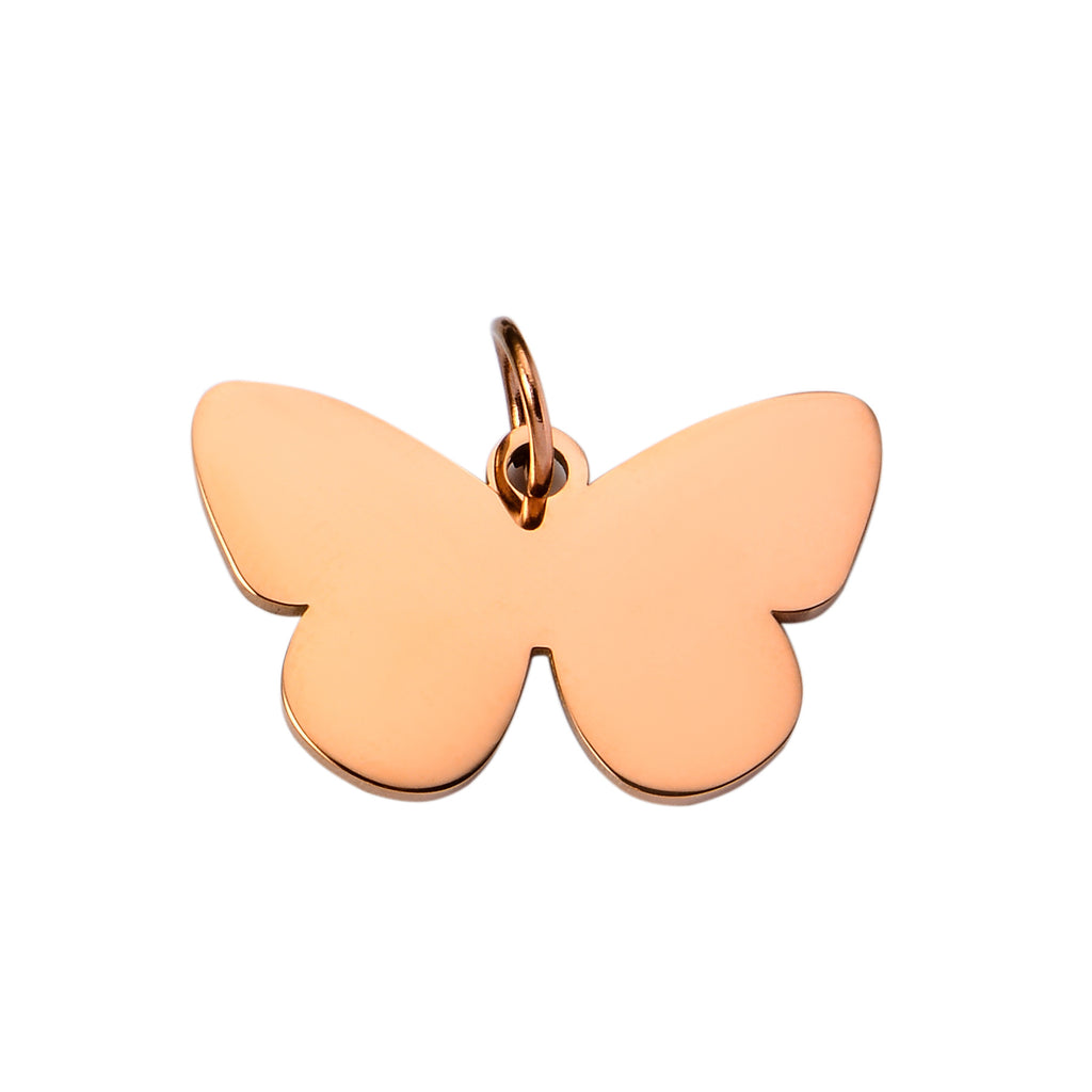 Damen Schlichter Schmetterlingsanhänger aus Edelstahl Shop Nory