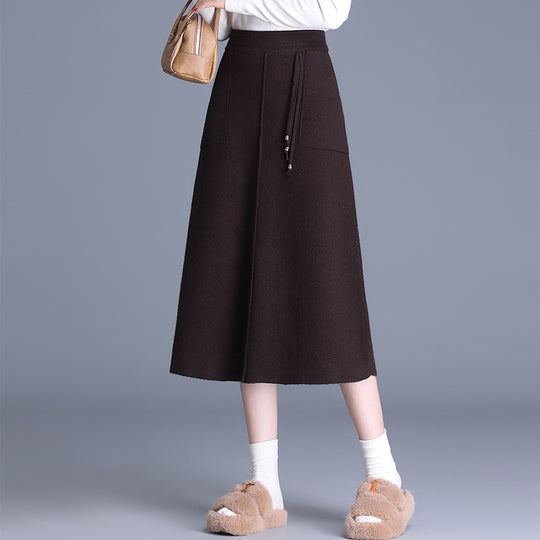 Damen Weit geschnittener Midi-Rock mit praktischen Taschen Shop Nory