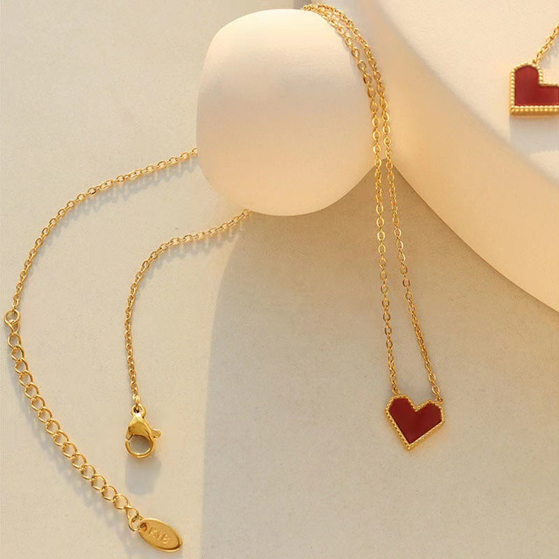 Damen Halskette mit zartem Herzanhänger aus hochwertigem Edelstahl Shop Nory