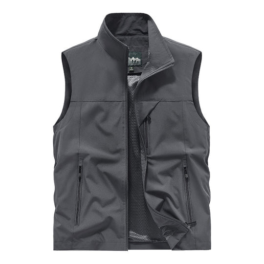 Herren Atmungsaktive Softshell-Utilityweste mit hohem Stehkragen, wasserabweisender Außenlage und mehrfachen Reißverschlusstaschen Shop Nory