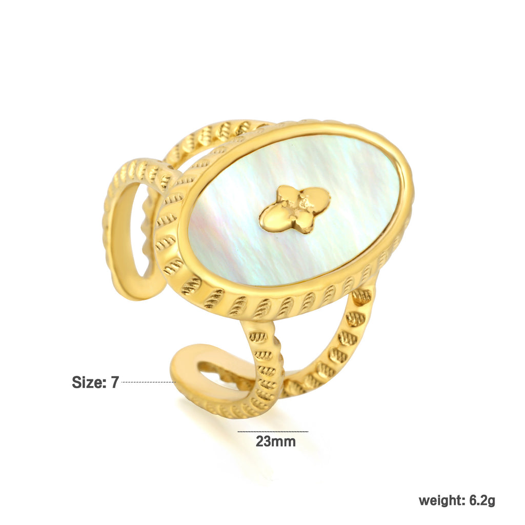 Damen Offener Ring mit kunstvollem Blütenmotiv und elegantem Perlenschmuck Shop Nory