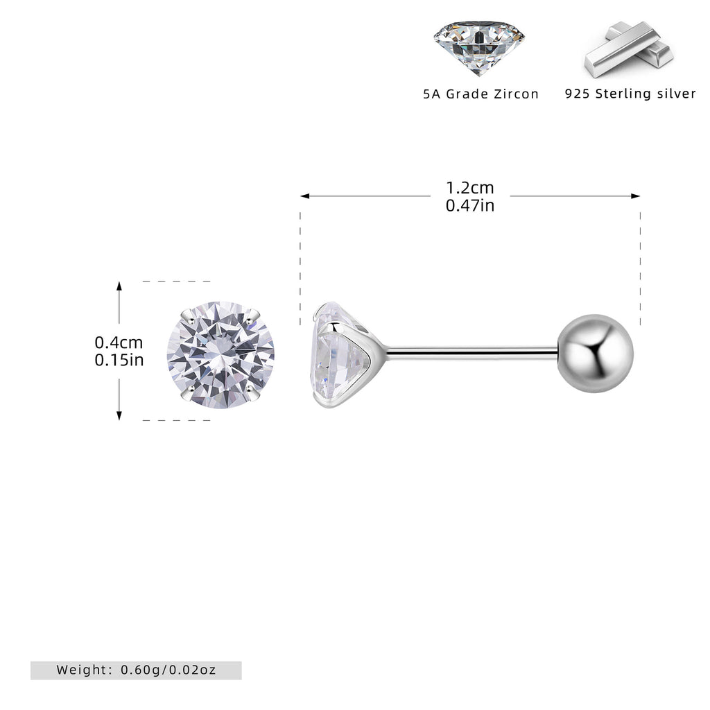 Damen Ohrstecker mit funkelndem Zirkon und hochwertigem 925 Sterling Silber Shop Nory