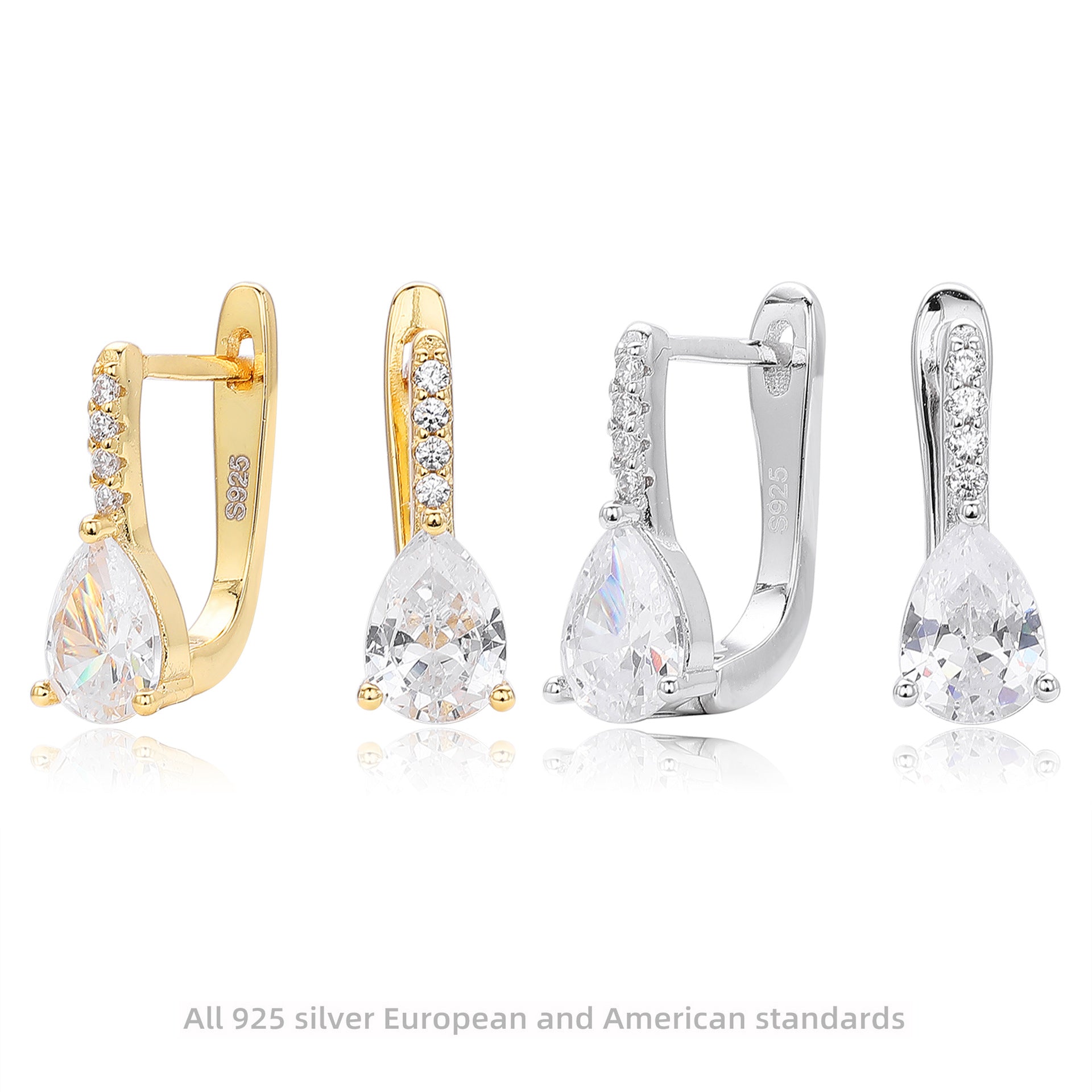 Damen Ohrhänger aus hochwertigem 925 Sterling Silber mit funkelnden Zirkonsteinen Shop Nory