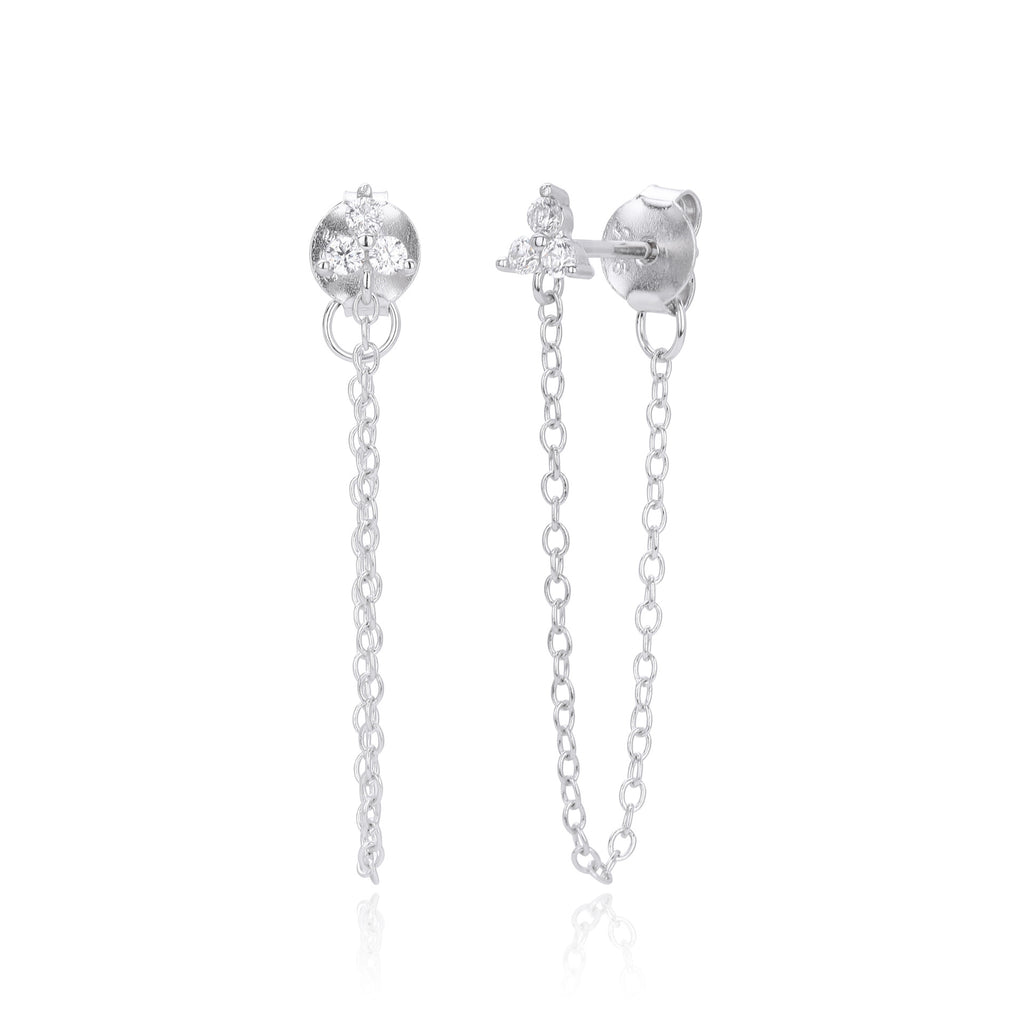 Damen Ohrhänger mit funkelndem Zirkon und eleganter Kette Shop Nory