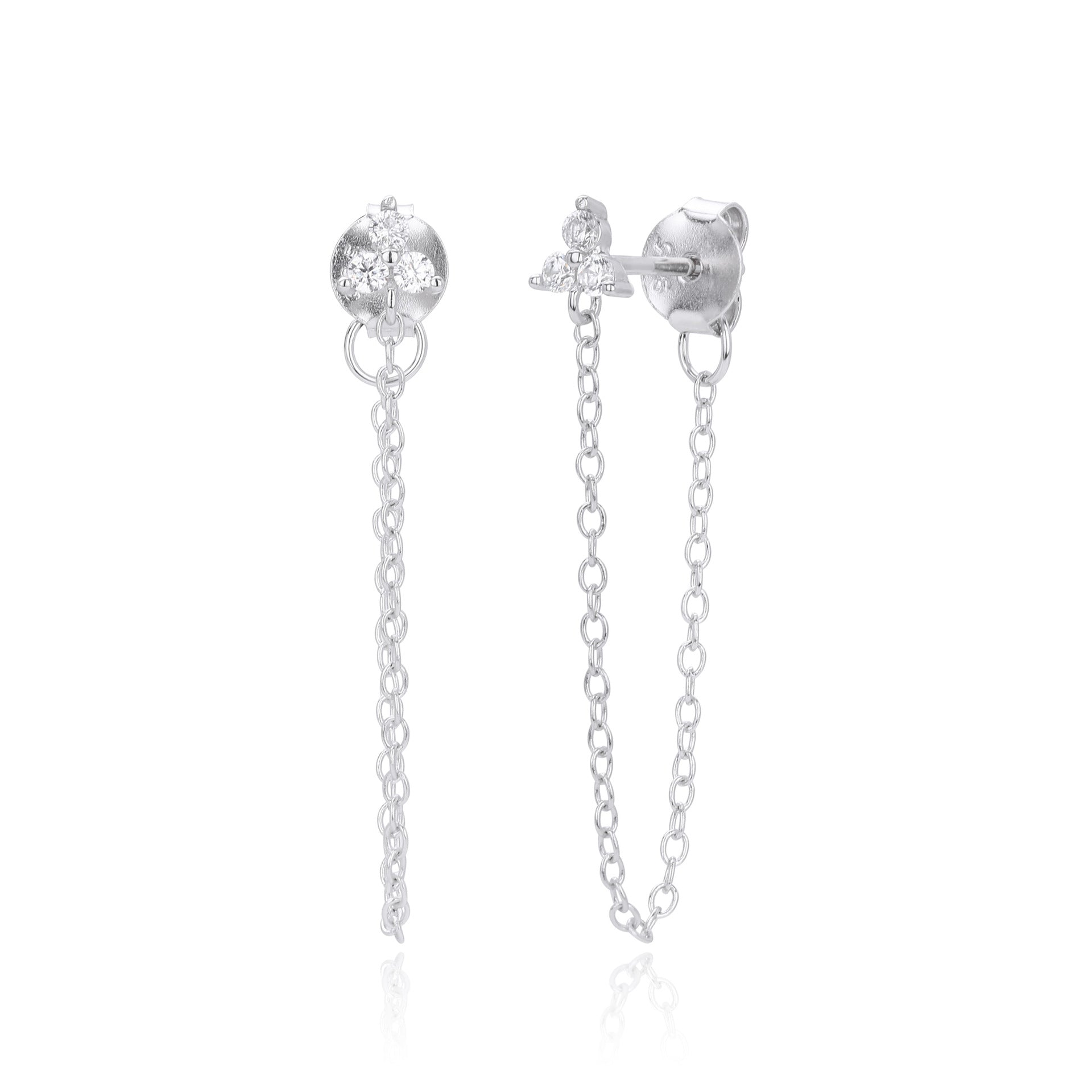 Damen Ohrhänger mit funkelndem Zirkon und eleganter Kette Shop Nory