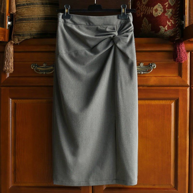 Damen Eleganter Wickelrock mit Knotendetail Shop Nory
