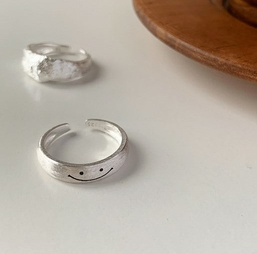 Damen Offener Ring mit verspieltem Smileymotiv Shop Nory