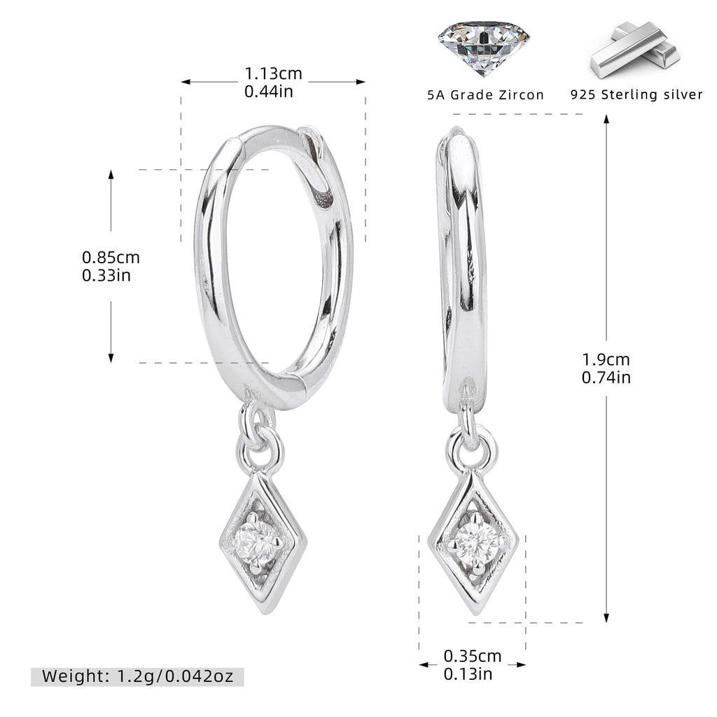 Damen Ohrhänger mit Zirkonanhänger Shop Nory