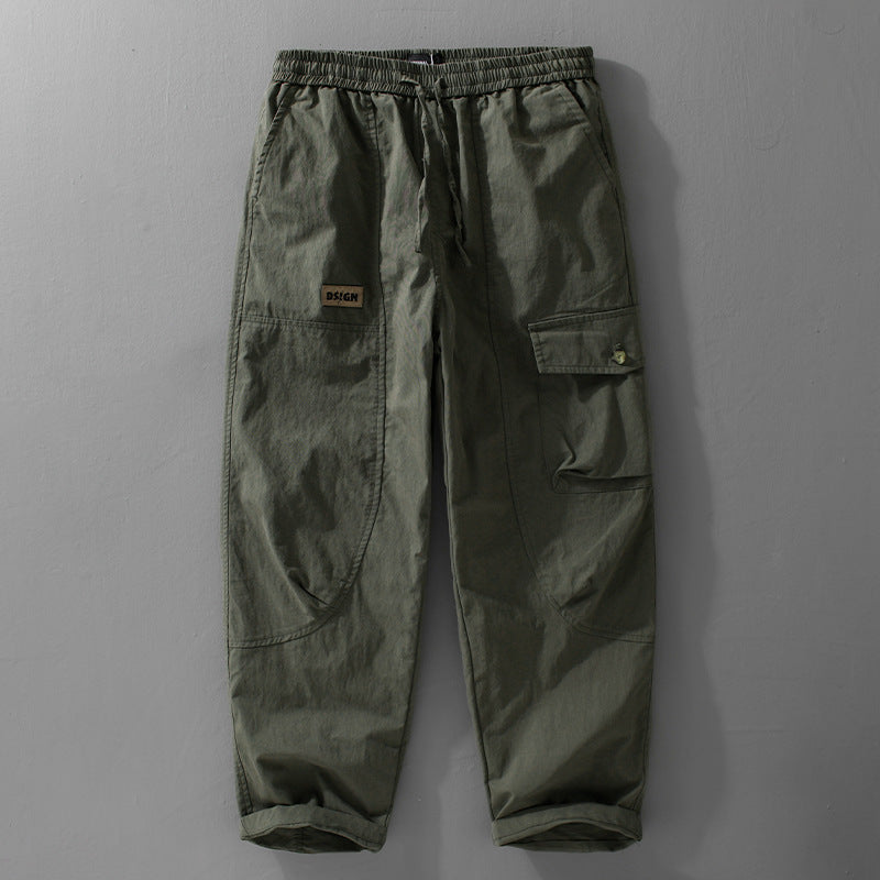 Herren Relaxte Cargo-Hose mit elastischem Bund, Kordelzug und vielseitigen Beintaschen Shop Nory