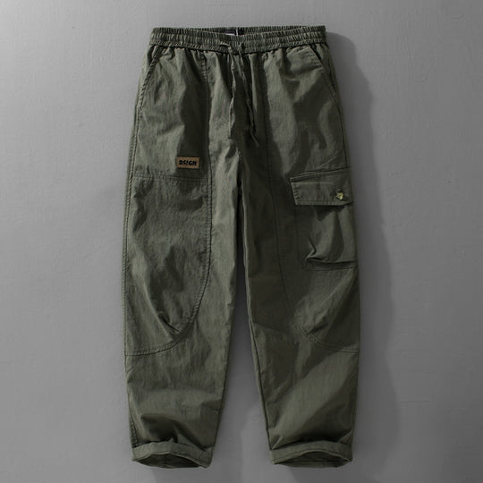 Herren Relaxte Cargo-Hose mit elastischem Bund, Kordelzug und vielseitigen Beintaschen Shop Nory