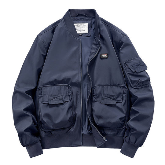 Herren leichter Nylon-Bomber mit Utility‑Taschen, Ärmel‑Organizer und geripptem Saum Shop Nory